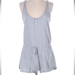 GAP Heather Gray Sleeveless Romper with Drawstring Waist